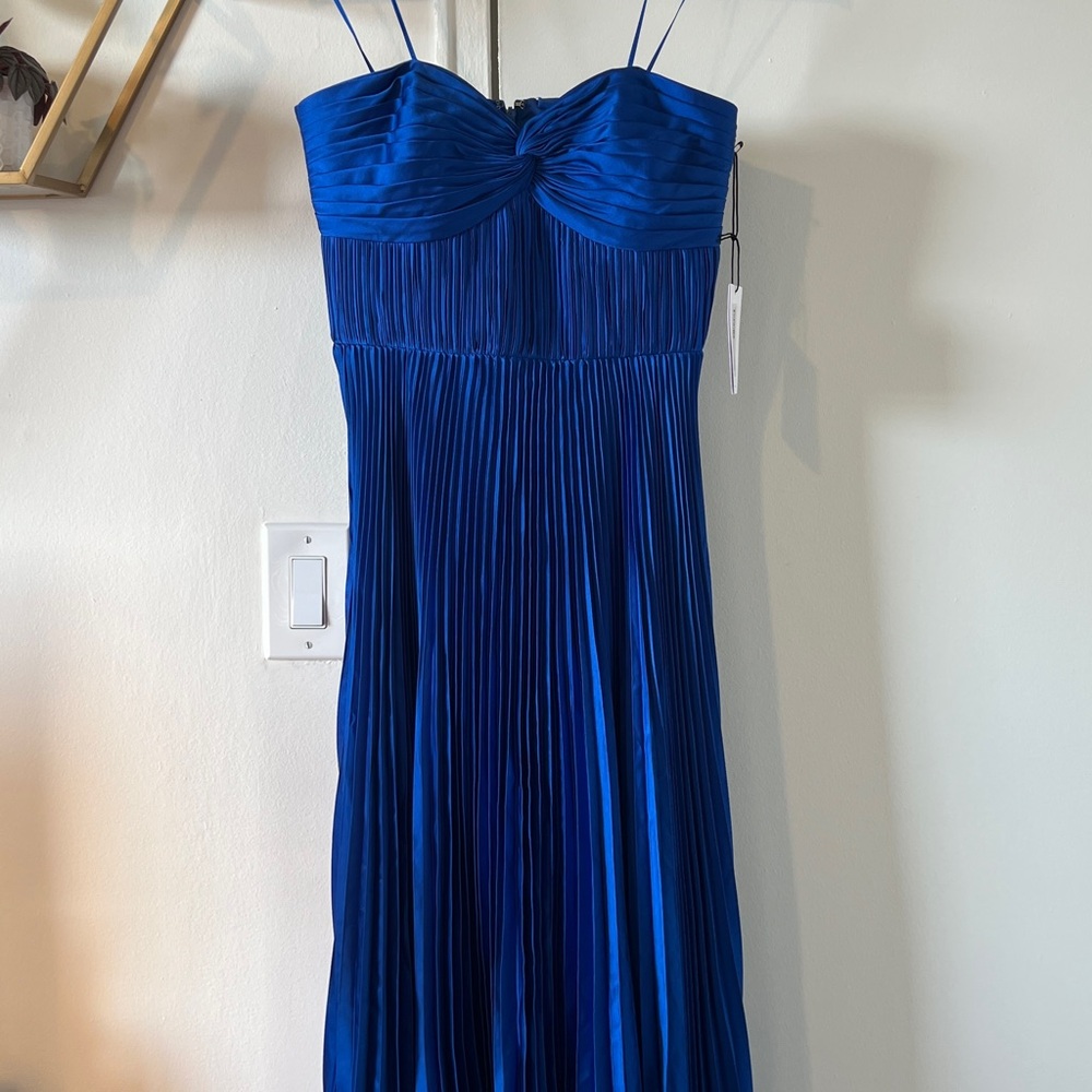 AMUR Pleated Strapless Belle Midi Dress - Picture 2 of 16